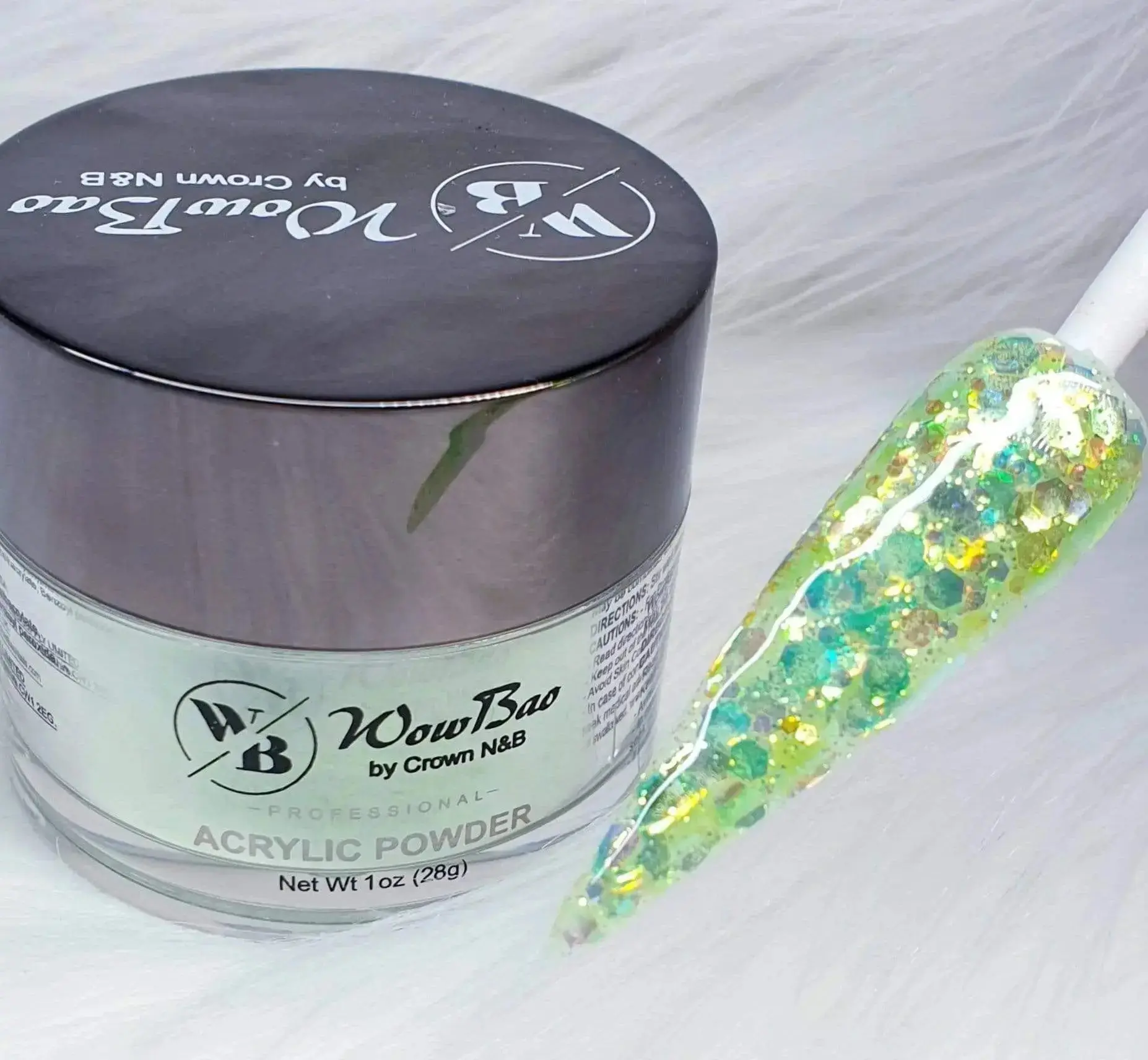 651 WOW Green Glitter 1oz/28g Wowbao Acrylic Powder