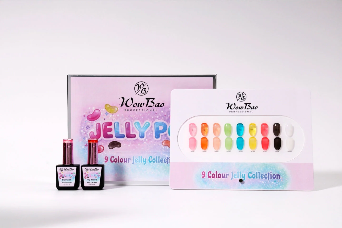 Jelly Gel Set of 9 with colour chart - TPO / Hema-Free Gel Polish 15ml - Image 4